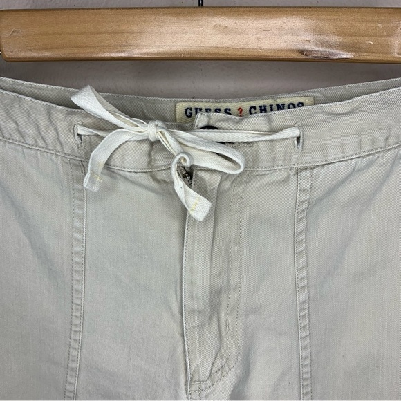 Guess Chino Khaki Cotton Shorts Size 30 Waist Made In USA Classic Casual - Picture 2 of 8
